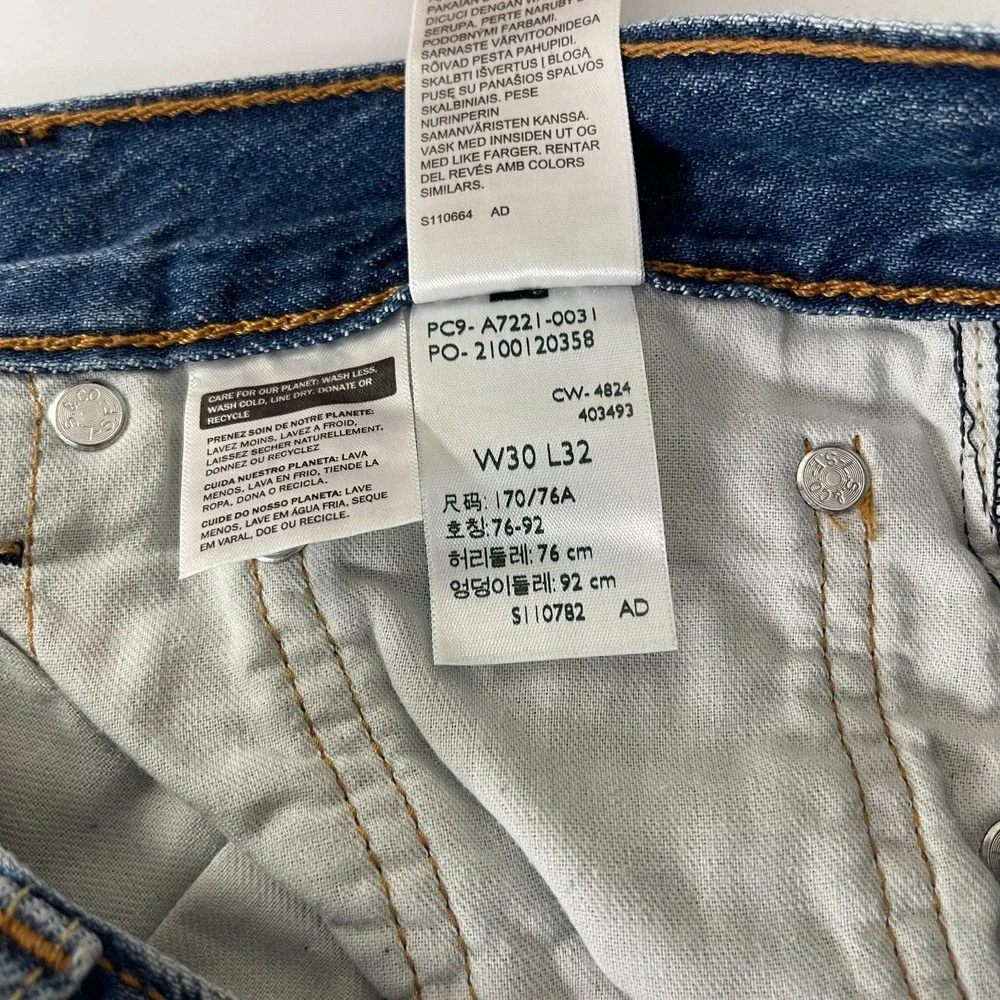 Levis 565 Jeans Mens 30x32 Blue Loose Straight Lightweight Denim Y2K Grunge NEW